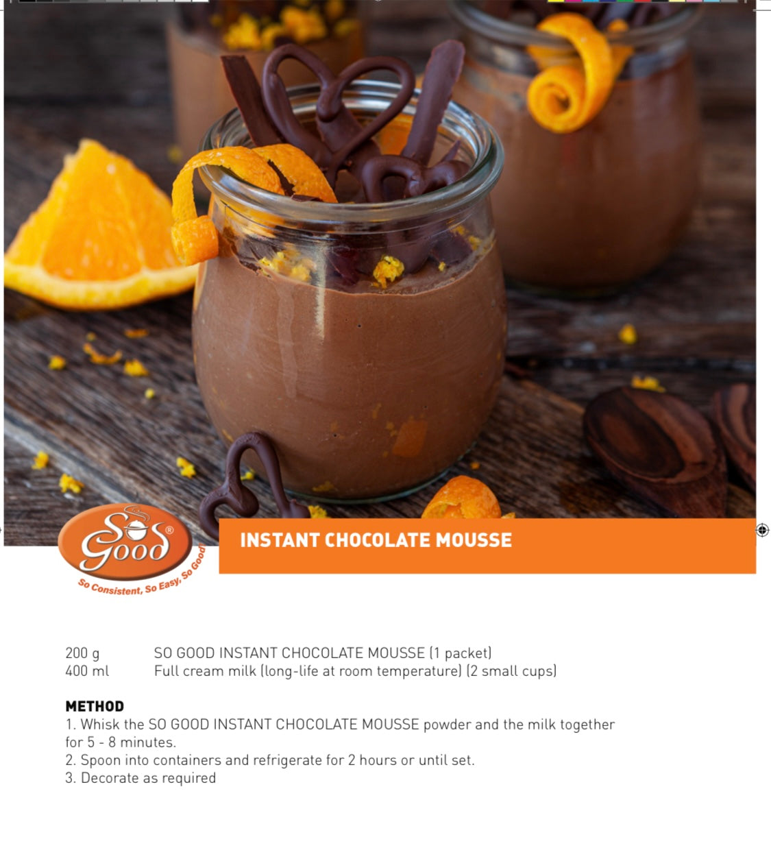 CHOCOLATE MOUSSE - makes 4 cups